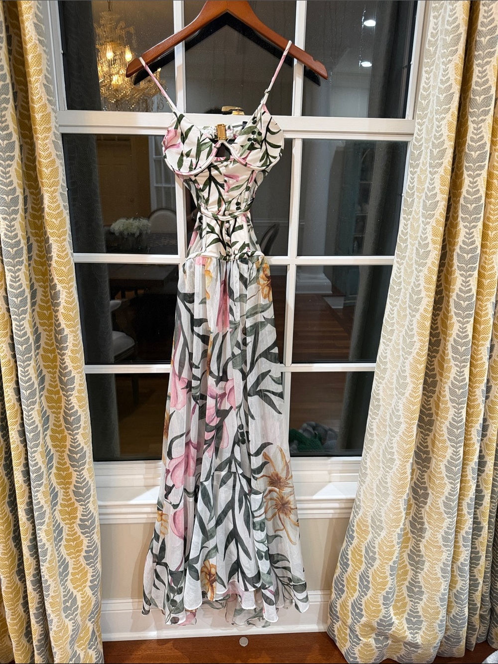 PatBo Cutout Maxi Dress Tropical Floral Bodysuit 2 - Picture 15 of 15